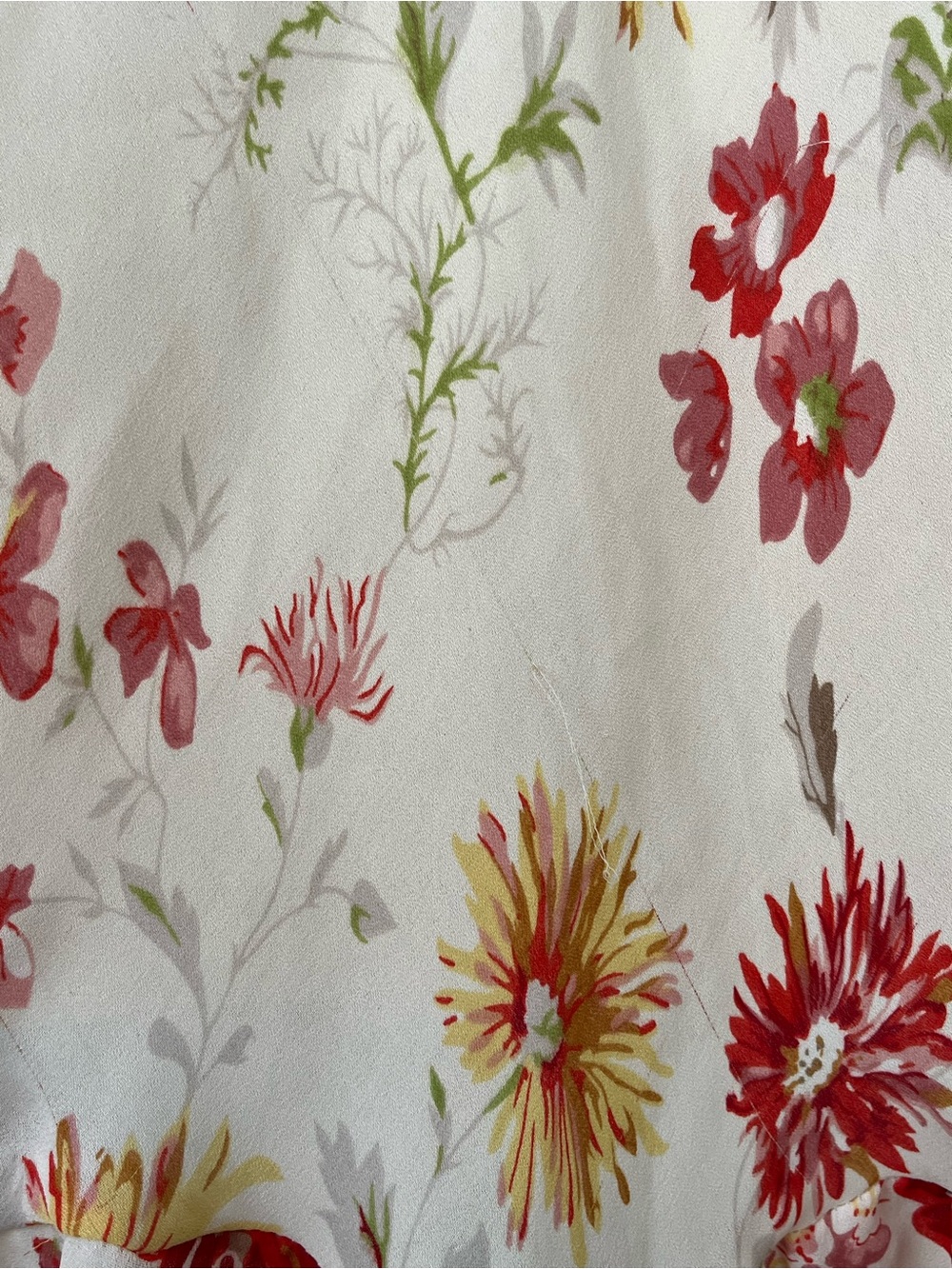 Jessica Petites Ivory Midi Skirt with Red Floral Print - Picture 12 of 13
